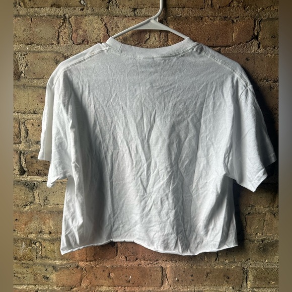 White and Red Women's Crop Top Wisconsin - Picture 2 of 4